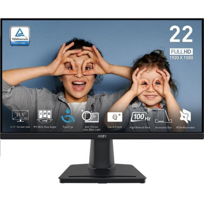 MSI Монітор 21.5" PRO MP225 D-Sub, HDMI, IPS, 100Hz, 4ms, sRGB 107%