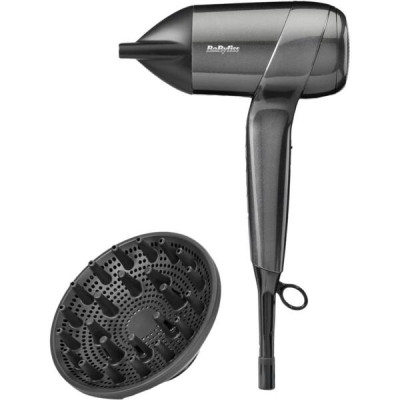 BaByliss Фен Titanium Shine, 1600Вт, 3 режими, іонізація, хол. обдування, 2 насадки, темно-сірий