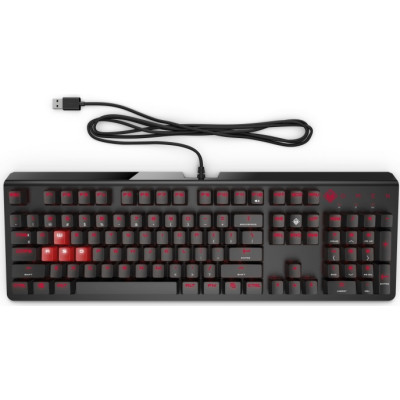 HP Клавіатура механічна OMEN Encoder, 104key, Cherry MX Brown, USB-A, EN/RU, LED, чорний