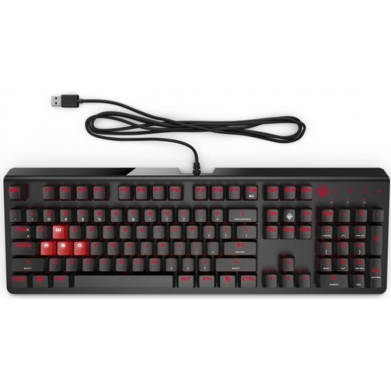 HP Клавіатура механічна OMEN Encoder, 104key, Cherry MX Brown, USB-A, EN/RU, LED, чорний