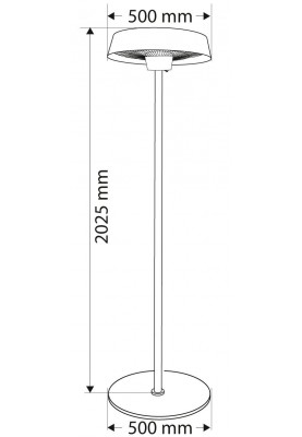 Neo Tools Інфрачервоний обігрівач, підлоговий, 2000 Вт, висота 2.1 м, 50х50х20.2 см, IP34