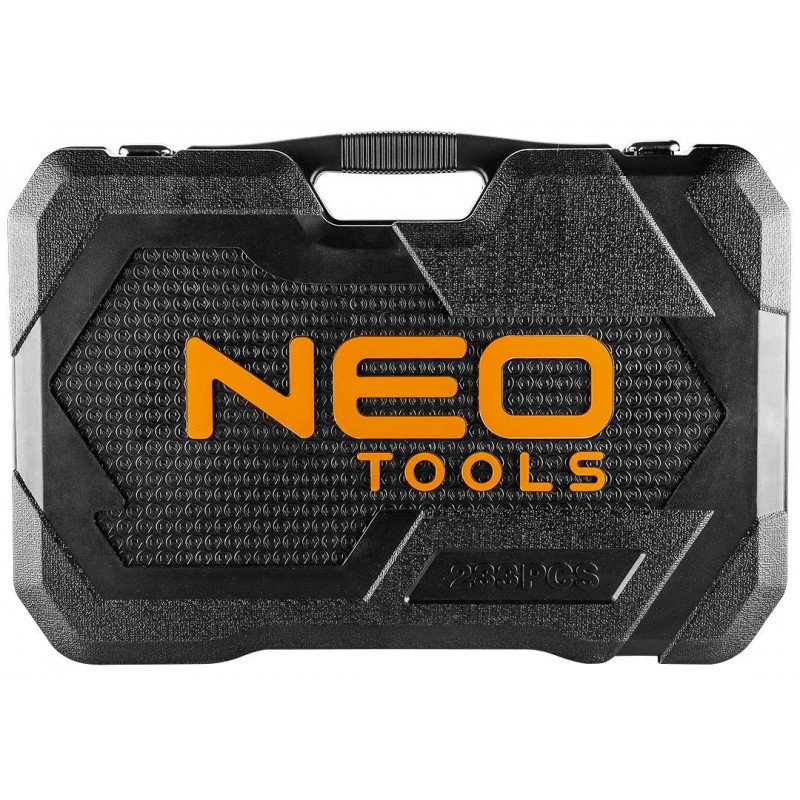 Neo Tools Набір інструментів, 233шт, 1/2", 1/4", 3/8", CrV, кейс