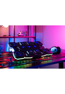 2E Gaming Підставка для ноутбука CPG-011, до 17.3", 1xUSB-A, 1xUSB-C, LCD, RGB, чорний
