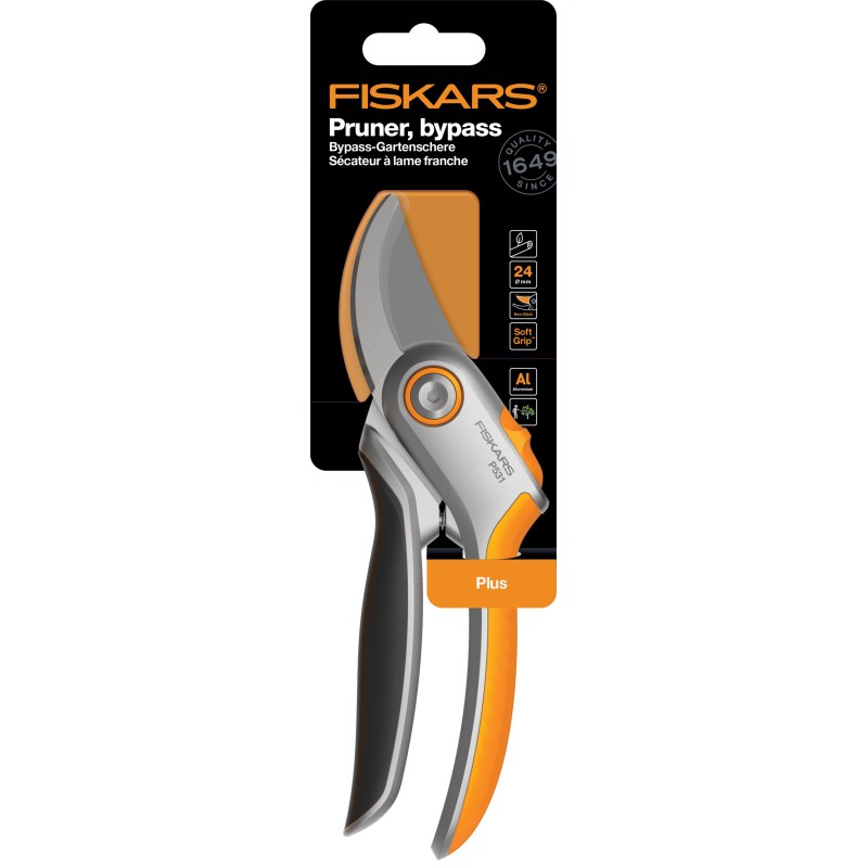 Fiskars Сікатор площинний Plus P531, 27,1 см, 269гр металевий