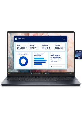 Dell Ноутбук Pro 14 14" FHD + AG, Intel U7 268V, 32GB, F512GB, UMA, Win11P, чорний