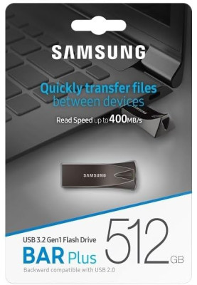 Samsung Накопичувач Samsung 512GB USB 3.1 Type-A Bar Plus Сірий