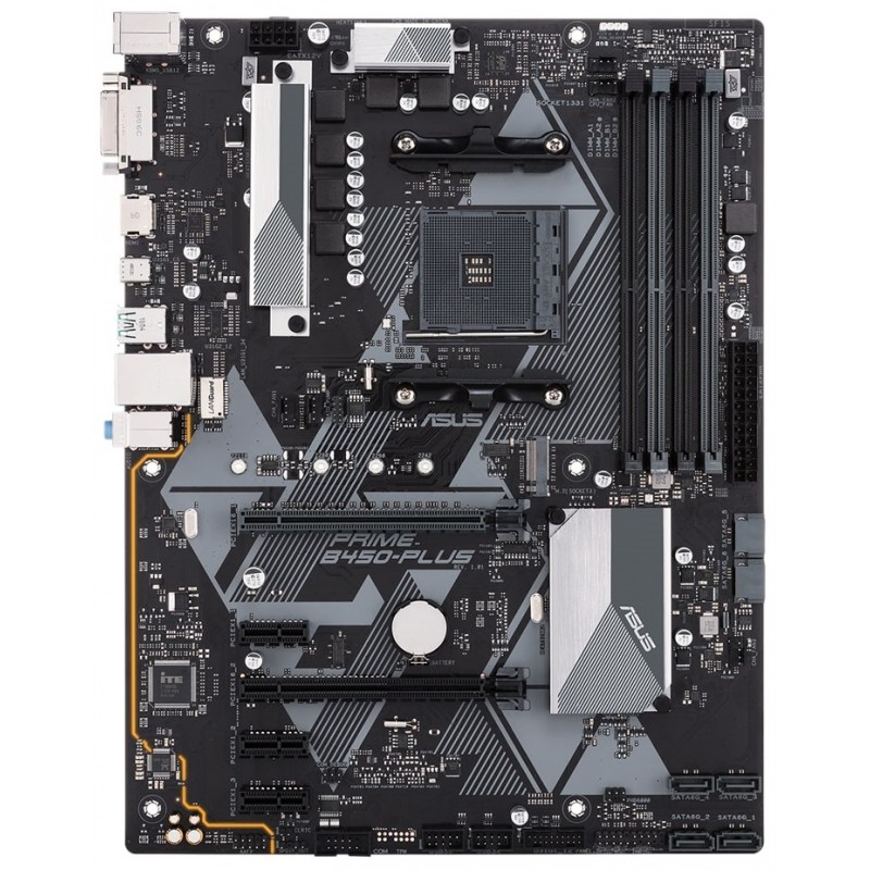 ASUS Материнcька плата PRIME B450-PLUS sAM4 B450 2xDDR4 HDMI-DVI ATX