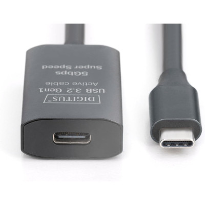 Digitus Подовжувач USB 3.2 Gen1 Active Cable 5G, C/M-C/F, 10м, чорний