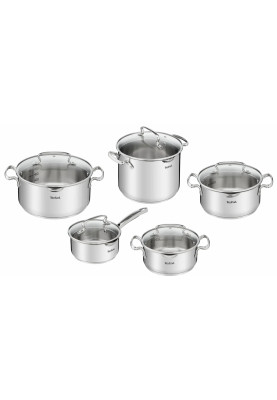 Tefal Набір посуду Duetto Plus, 10 предметів, нержавіюча сталь, скло