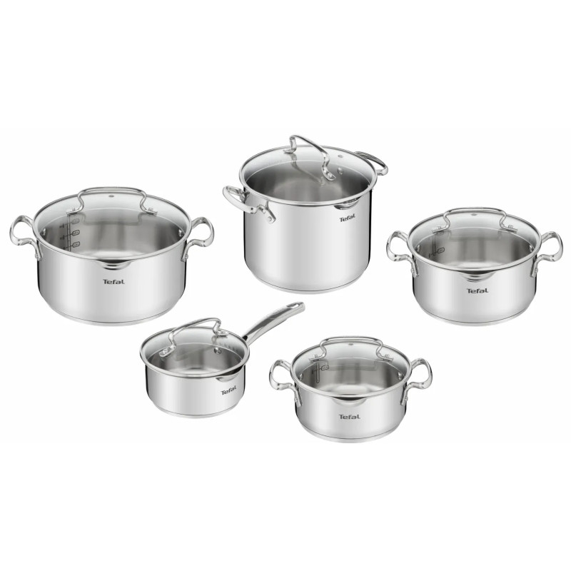 Tefal Набір посуду Duetto Plus, 10предметів, нержавіюча сталь, скло