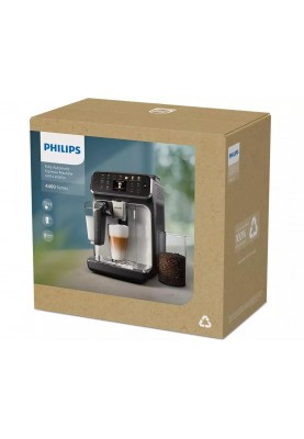 Philips Кавомашина Series 4400 LatteGo, 1.8л, зерно+мелена, автомат.капуч, дисплей, авторецептів -12, чорний