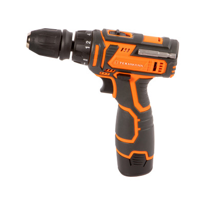TEKHMANN Шурупокрут-дриль акумуляторний TCD-12/2 BS Kit 12В 1х2А·рік 30Нм 0-400·1400об·хв 1кг кейс з приляддям