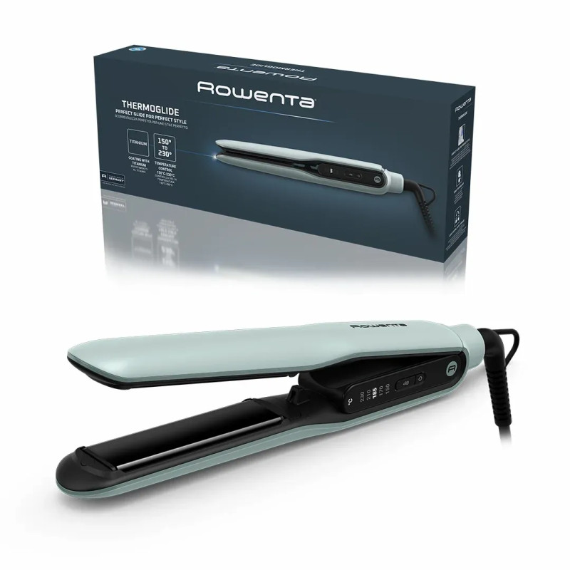 Rowenta Випрямляч Thermoglide, темп.режимів-5, 150-230С, іонізація, титан, світло-зелений