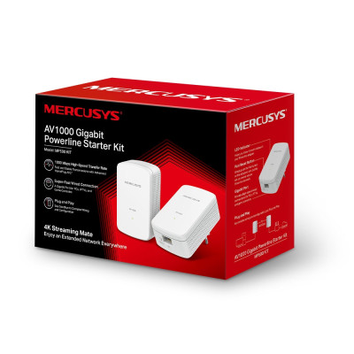 Mercusys Комплект Адаптерiв Powerline Mercusys MP500 Kit AV1000, 1xGE, 2 шт Розетка