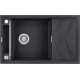 Deante Мийка кухонна Magnetic, граніт, прямокутник, з крилом, 820х500х219мм, чаша - 1, накладна, металічний графіт