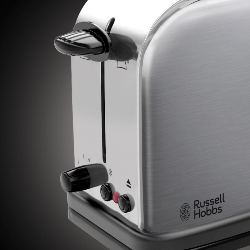 Russell Hobbs Тостер Oxford , 1000Вт, метал, довгі слоти, сріблястий