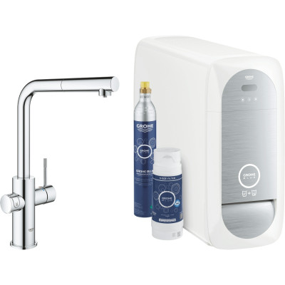 Grohe Змішувач для кухні Blue Home, довж.виливу - 223мм, поворотний, витяжний, 1 важіль + сенсор, хром