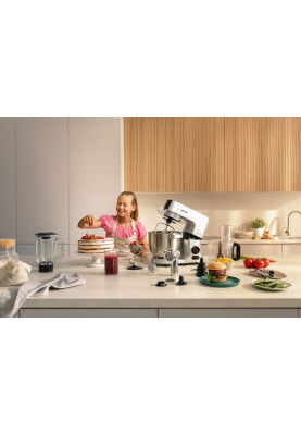Gorenje kitchen machine 1000W, cup-iron, case-iron, nozzles-7, silver+black