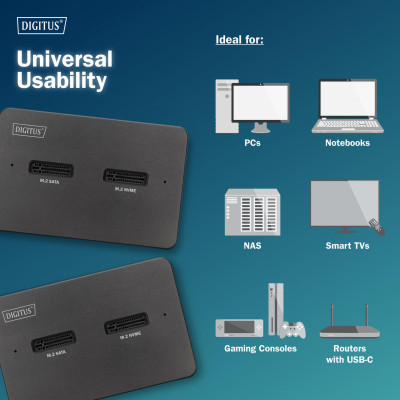 Digitus Док-станція USB-C > 2xSATA SSD/SD