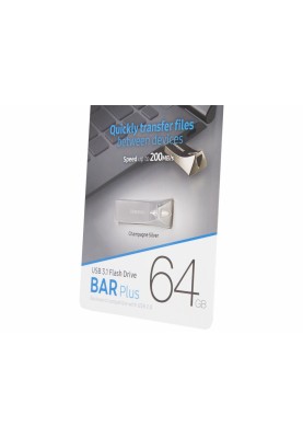 Samsung Накопичувач 64GB USB 3.1 Type-A Bar Plus Сріблий