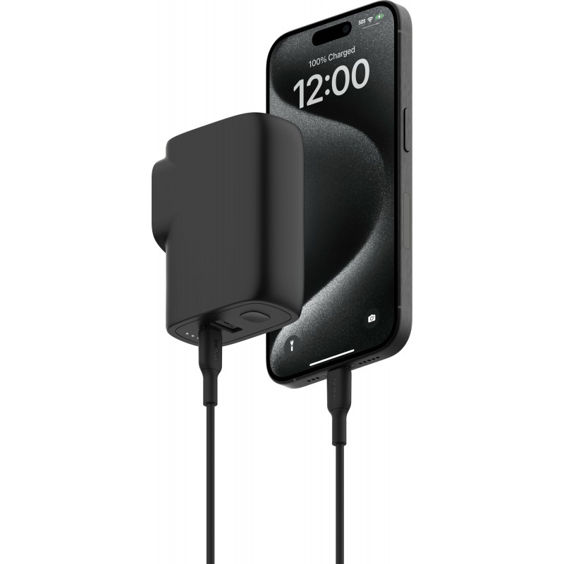Belkin Зарядний пристрій мережевий 25Вт USB-С PD, PowerBank 5000мА·год, кабель USB-C > USB-C, 1м, чорний
