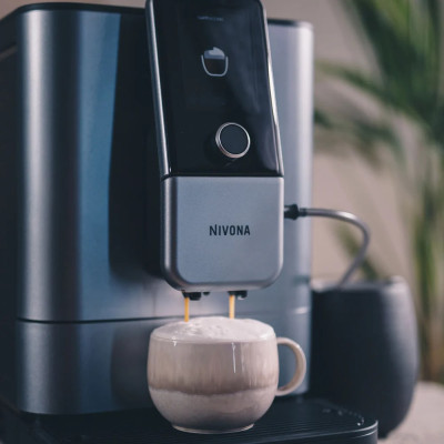 Nivona Кавомашина Nivona CafeRomatica, 1.8л, зерно+мелена, автомат.капуч, дисплей, авторецептів -9, пригот, холодної кави, перлинно-блакитний