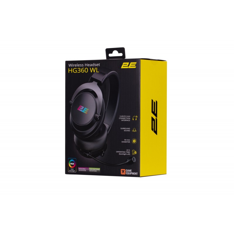 2E Gaming Гарнітура HG360 RGB WL 7.1 Black