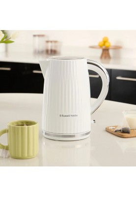 Russell Hobbs Електрочайник Eden, 1.7л, нержавіюча сталь, пластик, білий