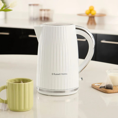 Russell Hobbs Електрочайник Eden, 1.7л, нержавіюча сталь, пластик, білий