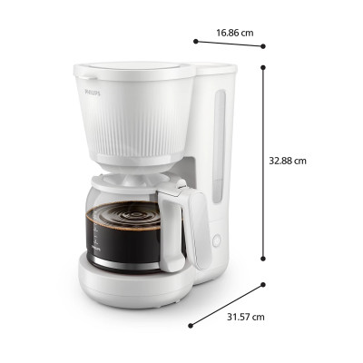Philips Кофеварка крапельна 3000 Series, 1.38л, мелена, підтримка температури, білий