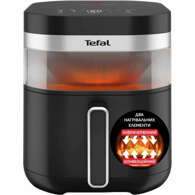 Tefal Мультипіч Tefal Easy Fry Infrared, 1850Вт, чаша-7л, сенсорне керув., 8 програм, з віконцем, пластик, чорний