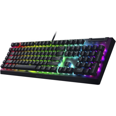 Razer Клавіатура механічна BlackWidow V4 X, 110key, Yellow Switch, USB-A, EN/RU, RGB, чорний