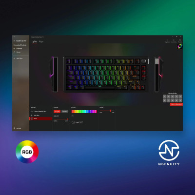 HyperX Клавіатура механічна Alloy Rise 75key, Red, USB-A, EN/UA, RGB, чорний
