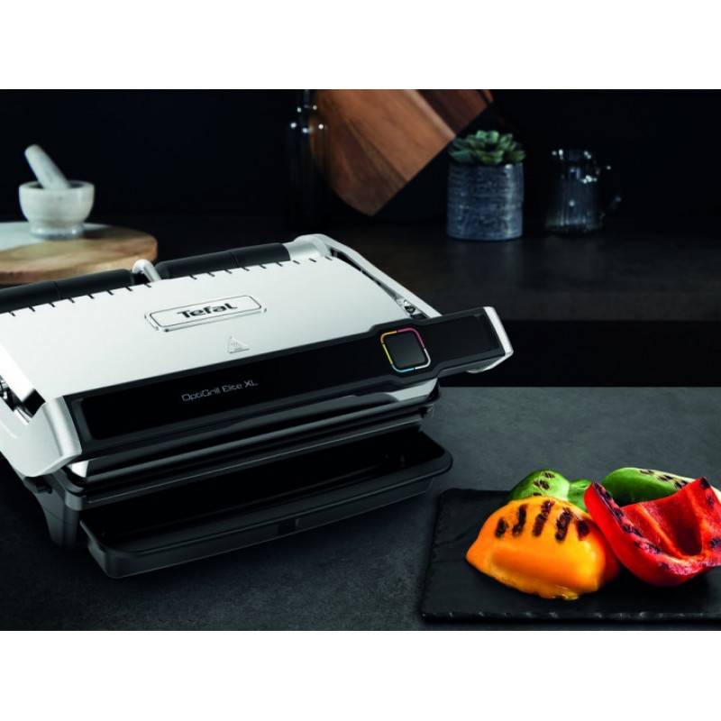 Tefal Гриль прижимний OptiGrill Elite XL 2200Вт, темп. режимів-16, з`ємні пластини, метал