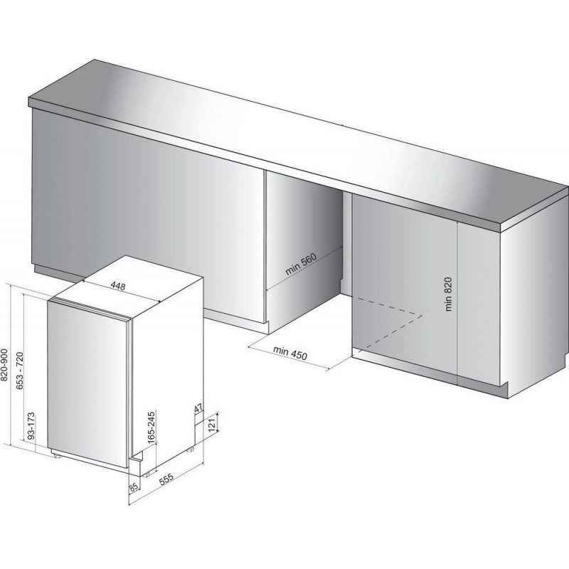 Hotpoint Посудомийна машина вбудовувана, 10компл. HSIO3O23WFE