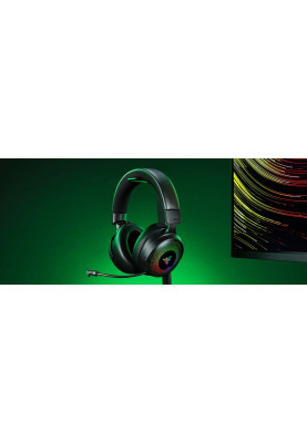 Razer Гарнітура ігрова Kraken V4 Pro, mini-jack/USB-A/BT/WL, RGB, чорний