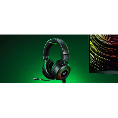 Razer Гарнітура ігрова Kraken V4 Pro, mini-jack/USB-A/BT/WL, RGB, чорний