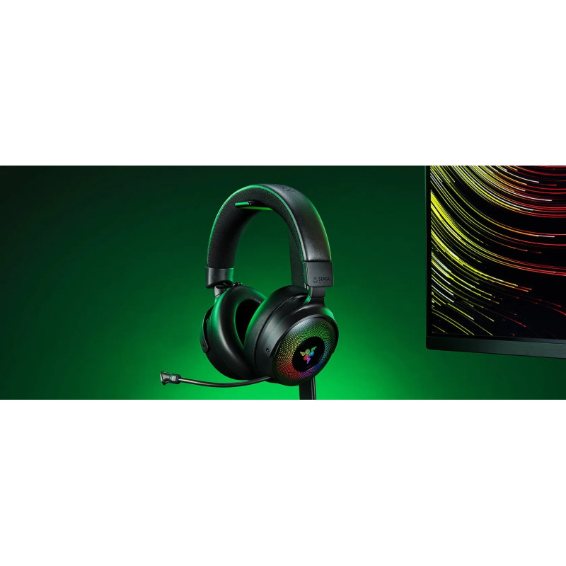 Razer Гарнітура ігрова Kraken V4 Pro, mini-jack/USB-A/BT/WL, RGB, чорний