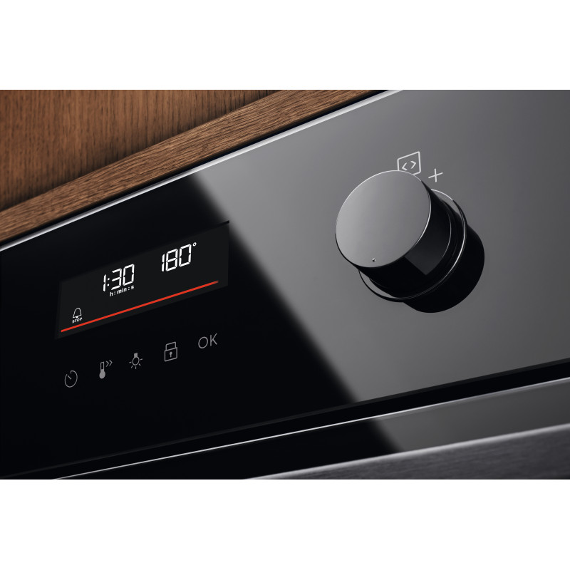 Electrolux Духова шафа Electrolux електрична, 72л, A++, дисплей, конвекція, піроліз, телескопічні напрямні, чорний