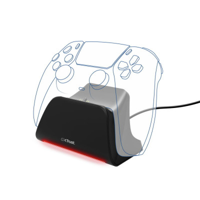 Trust Зарядна станція для геймпаду Trust GXT 255 for PS5, чорний Trust Зарядна станція для геймпаду Trust GXT 255 for PS5, чорний