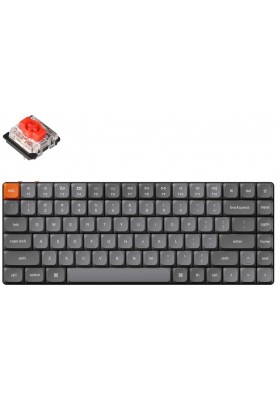 Keychron Клавіатура механічна K3 Max 84Key, Gateron MX 2.0 Red, WL/BT/USB-A, QMK, Hot-swap, EN/UKR, RGB, чорний