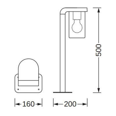 Osram Світильник парковий ENDURA CLASSIC CASCADE 50CM E27 CLR DG