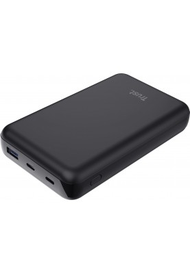 Trust Акумулятор портативний літій-іонний power bank Laro, 20000 мА·рік, USB-A/2хUSB-C, 100w, чорний