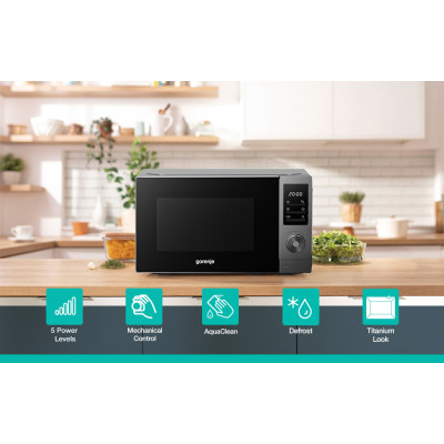 Gorenje Мікрохвильова піч Gorenje, 20л, електр. керув., 700Вт, дисплей, нерж Gorenje Мікрохвильова піч Gorenje, 20л, електр. керув., 700Вт, дисплей, нерж
