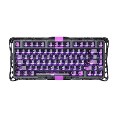 GravaStar Клавіатура механічна Mercury V75 Lite 80keys, Magnetic Blackcore, USB-A, RGB, Transparent Black