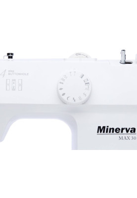 Minerva Швейна машина Max30, електромех., 71 Вт, 13 швейних операцій, петля напівавтомат, білий