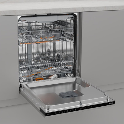 Gorenje Посудомийна машина вбудовувана, 16компл., A++, 60см, AquaStop, автоматичне відчинення, сенсорн.упр, 3и кошики, білий