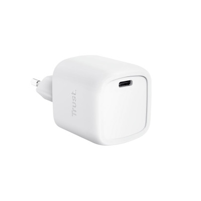 Trust Зарядний пристрій мережевий Trust Maxo 30Вт, GaN, USB-C, PD/PPS, білий