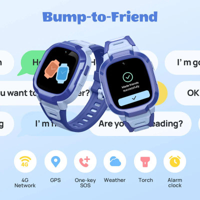 Mibro Дитячий годинник-телефон P6, 1.4", 240x280, GPS, 2MP, 900мА·год, 2АТM, синій