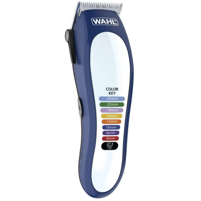 Moser Машинка для стрижки Wahl Color Pro Lithium, мережа+акум., вібраційний мотор, насадок-10, кейс, масло та ножиці у компл., сталь, біло-синій